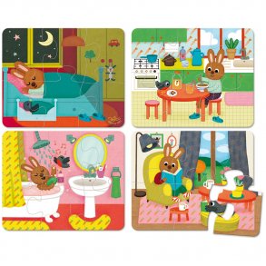 Vilac - Puslespil - Hjemmet - 4 x 6 brikker