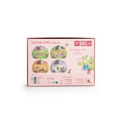 Moulin Roty - Mini puslespil 4x12 brk - &#197;rstiderne - La Grande Famille