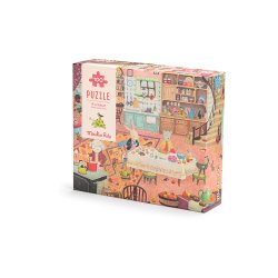 Moulin Roty - Puslespil 100 brk - Hjemmehygge - La Grande Famille (100 pieces)