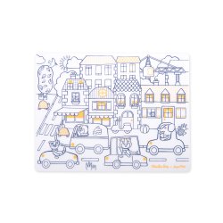 Moulin Roty - Silikone d&#230;kkeservietter med tusser  - Les Popipop