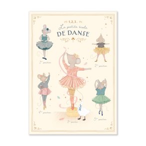 Moulin Roty - Plakat med dansemus 50x70 cm - La Petite Ecole de Danse