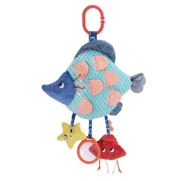 Moulin Roty - Aktivitetst&#248;jdyr - Bl&#229; fisk 40 cm - Les Aventures de Paulie