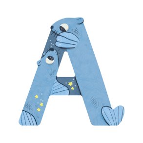 Moulin Roty - Træbogstav A - Blå