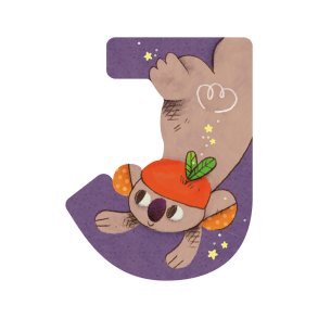 Moulin Roty - Træbogstav J - Lilla