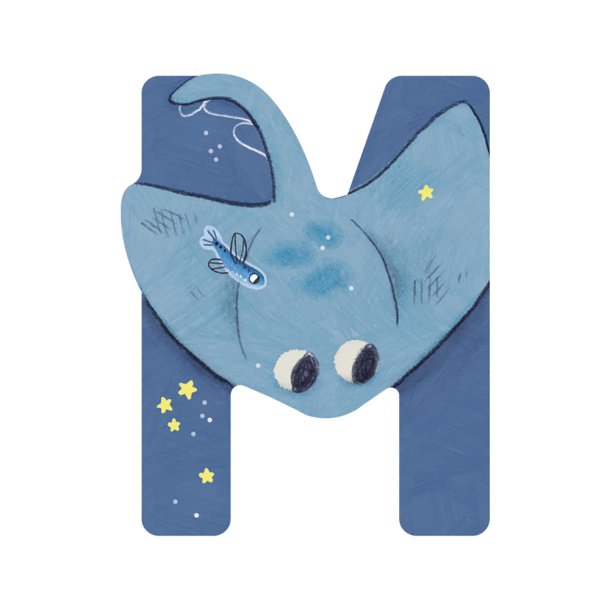 Moulin Roty - Tr&#230;bogstav M - Bl&#229;