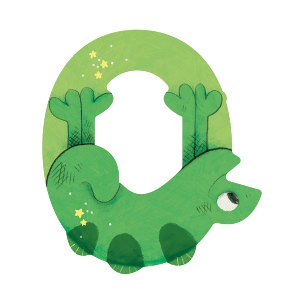 Moulin Roty - Tr&#230;bogstav O - Gr&#248;n