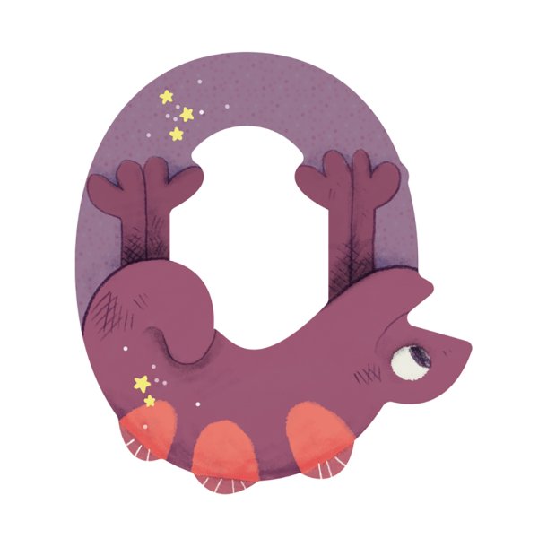 Moulin Roty - Tr&#230;bogstav O - Lilla