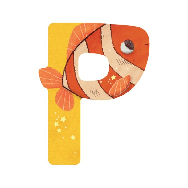 Moulin Roty - Tr&#230;bogstav P - Gul