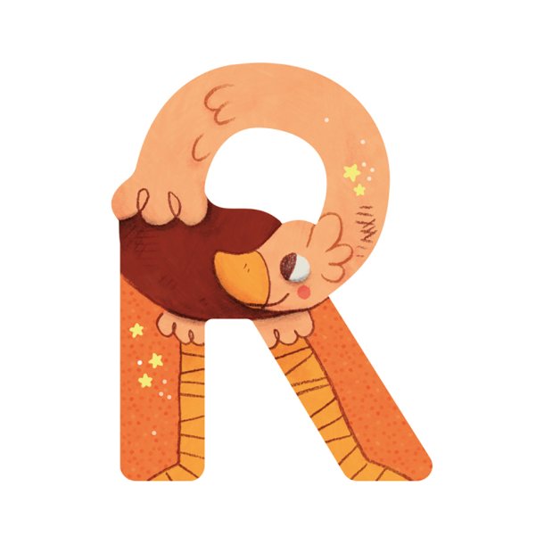 Moulin Roty - Tr&#230;bogstav R - Orange