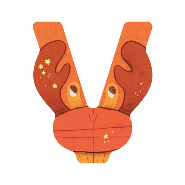 Moulin Roty - Tr&#230;bogstav V - Orange