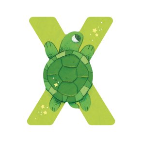 Moulin Roty - Træbogstav X - Grøn