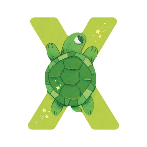 Moulin Roty - Tr&#230;bogstav X - Gr&#248;n