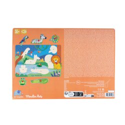 Moulin Roty - Knoppuslespil med lyd 6 brk - Dyr - Les Toupitis