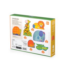 Moulin Roty - 5 Puslespil 2-6 brk - Dyr