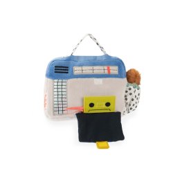 Moulin Roty - T&#248;jdyr med musikoptr&#230;k - Radio 22 cm - Puce &amp; Pilou