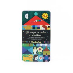 Moulin Roty - Farveblyanter 12 stk - Metallic - Les Com&#232;tes Filantes