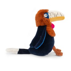 Moulin Roty - Tøjdyr med musikoptræk - Næsehornsfuglen Litchi 25 cm - La forêt Mawa