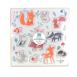 Vilac - Knoppuslespil 12 brk - Skovens Dyr af Sarah Betz