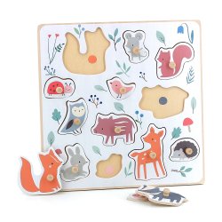 Vilac - Knoppuslespil 12 brk - Skovens Dyr af Sarah Betz