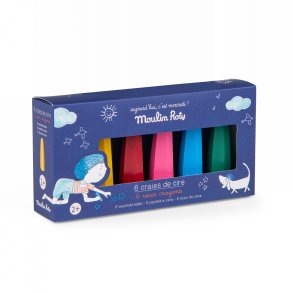 Moulin Roty - Farvekridt 6 stk - Aujourd'hui c'est mercredi