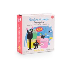 Moulin Roty - Fingermaling 4x100g - neonfarvet - Les Schmouks