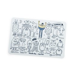 Moulin Roty - Silikone d&#230;kkeservietter med tusser - Les Schmouks