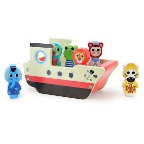 Vilac - Lydbåd med 6 dyrefigurer