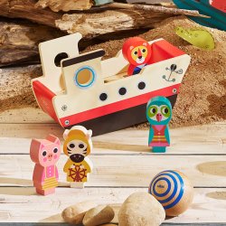 Vilac - Lydbåd med 6 dyrefigurer