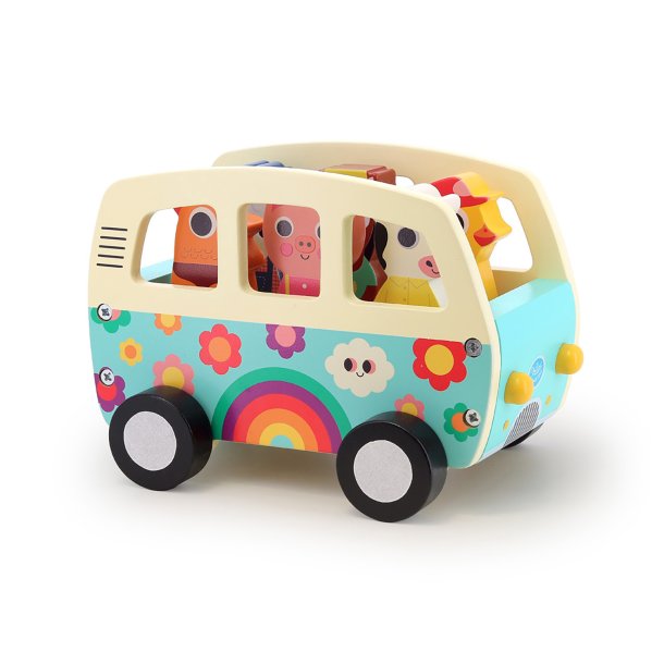 Vilac - Lydbil med 6 dyrefigurer