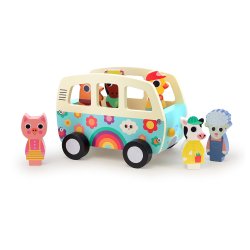 Vilac - Lydbil med 6 dyrefigurer