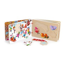 Vilac - Puslespilbog 52 brk - De 4 årstider