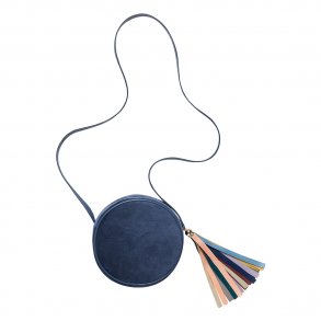 Mimi & Lula - Rund velour skuldertaske - Navy