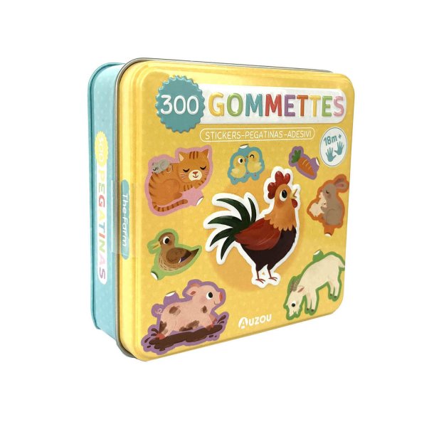 Auzou - Klistermærker i metalæske - Bondegården