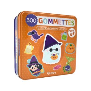 Auzou - Klistermærker i metalæske - Halloween 300 stk