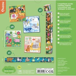 Auzou - Klodspuslespil 9 brk - Jungle og andre s&#248;de dyr