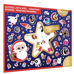 Auzou - Klistermærker 200 stk - Jul