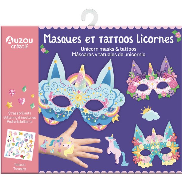 Auzou - Aktivitetss&#230;t - Masker og tatoveringer - Enhj&#248;rning