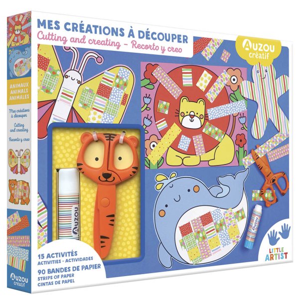 Auzou - Kreas&#230;t - Klip og lim - Dyr af papir