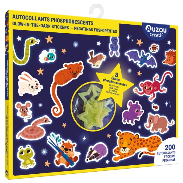 Auzou - Aktivitetss&#230;t - Klisterm&#230;rker 200 stk - Selvlysende