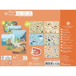 Auzou - Klistermærker - Dyreunger 200 stk