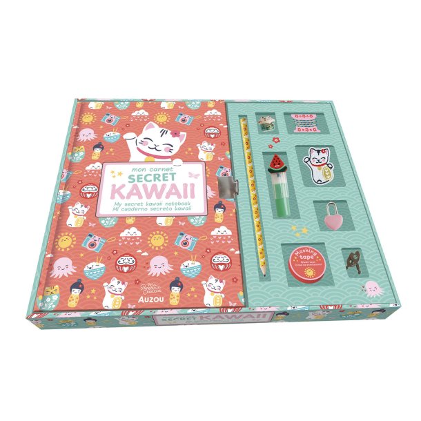 Auzou - Mit kontor - Kawaii notesbog med l&#229;s