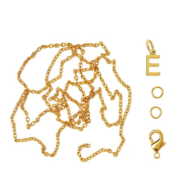 me&amp;my BOX - Vedh&#230;ng DYI s&#230;t - Bogstav - E - Guldbelagt 18K