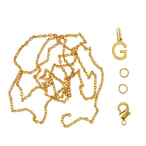 me&my BOX - Vedhæng DYI sæt - Bogstav - G - Guldbelagt 18K