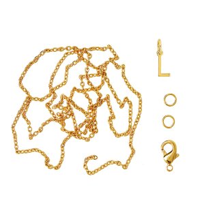 me&my BOX - Vedhæng DYI sæt - Bogstav - L - Guldbelagt 18K