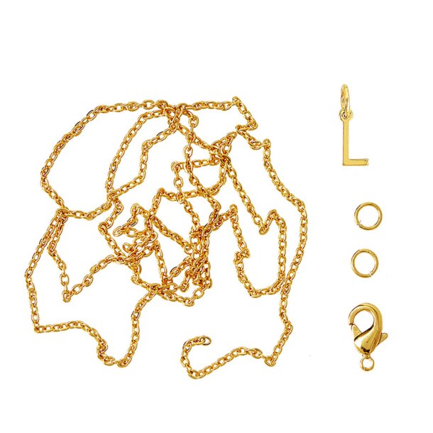 me&amp;my BOX - Vedh&#230;ng DYI s&#230;t - Bogstav - L - Guldbelagt 18K