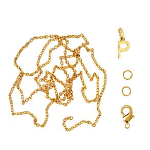 me&my BOX - Vedhæng DYI sæt - Bogstav - P - Guldbelagt 18K