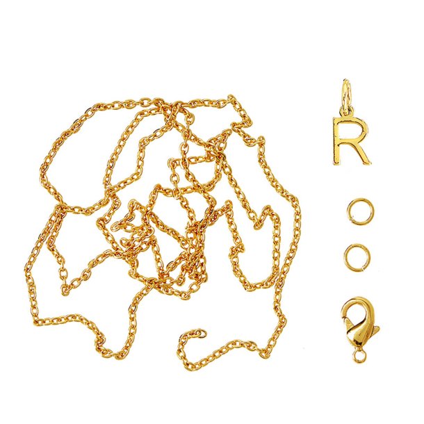 me&amp;my BOX - Vedh&#230;ng DYI s&#230;t - Bogstav - R - Guldbelagt 18K