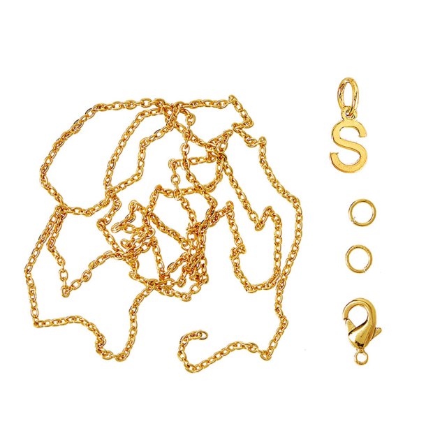 me&amp;my BOX - Vedh&#230;ng DYI s&#230;t - Bogstav - S - Guldbelagt 18K