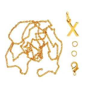 me&my BOX - Vedhæng DYI sæt - Bogstav - X - Guldbelagt 18K