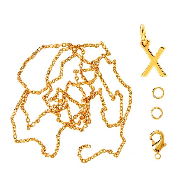 me&amp;my BOX - Vedh&#230;ng DYI s&#230;t - Bogstav - X - Guldbelagt 18K